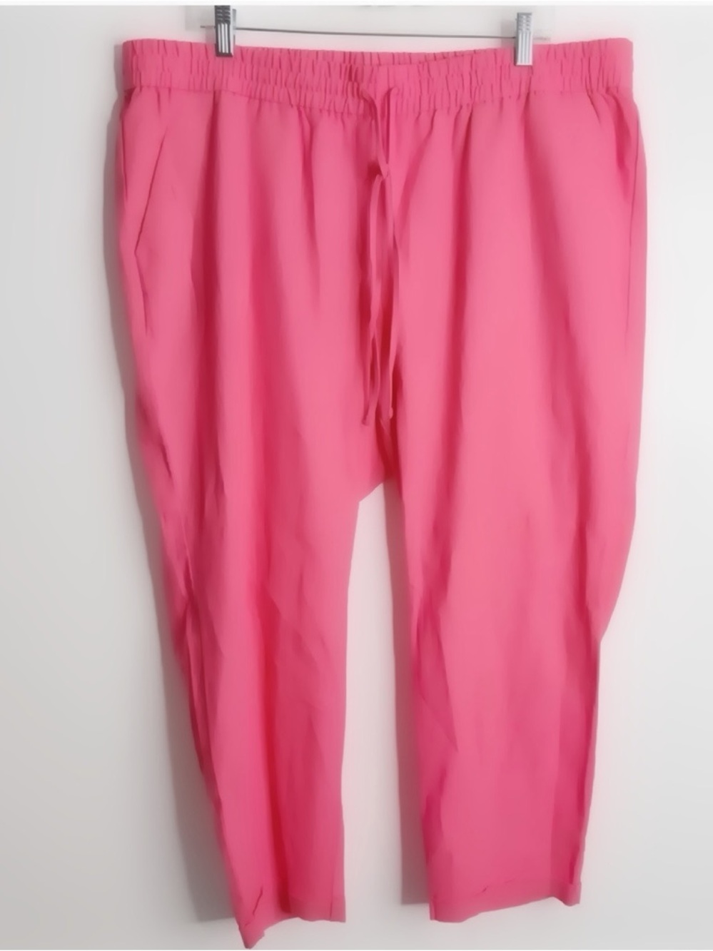 NWT J. Crew Linen Cotton Blend Pink Drawstring‎ Pant Size 18 Breathable Casual
